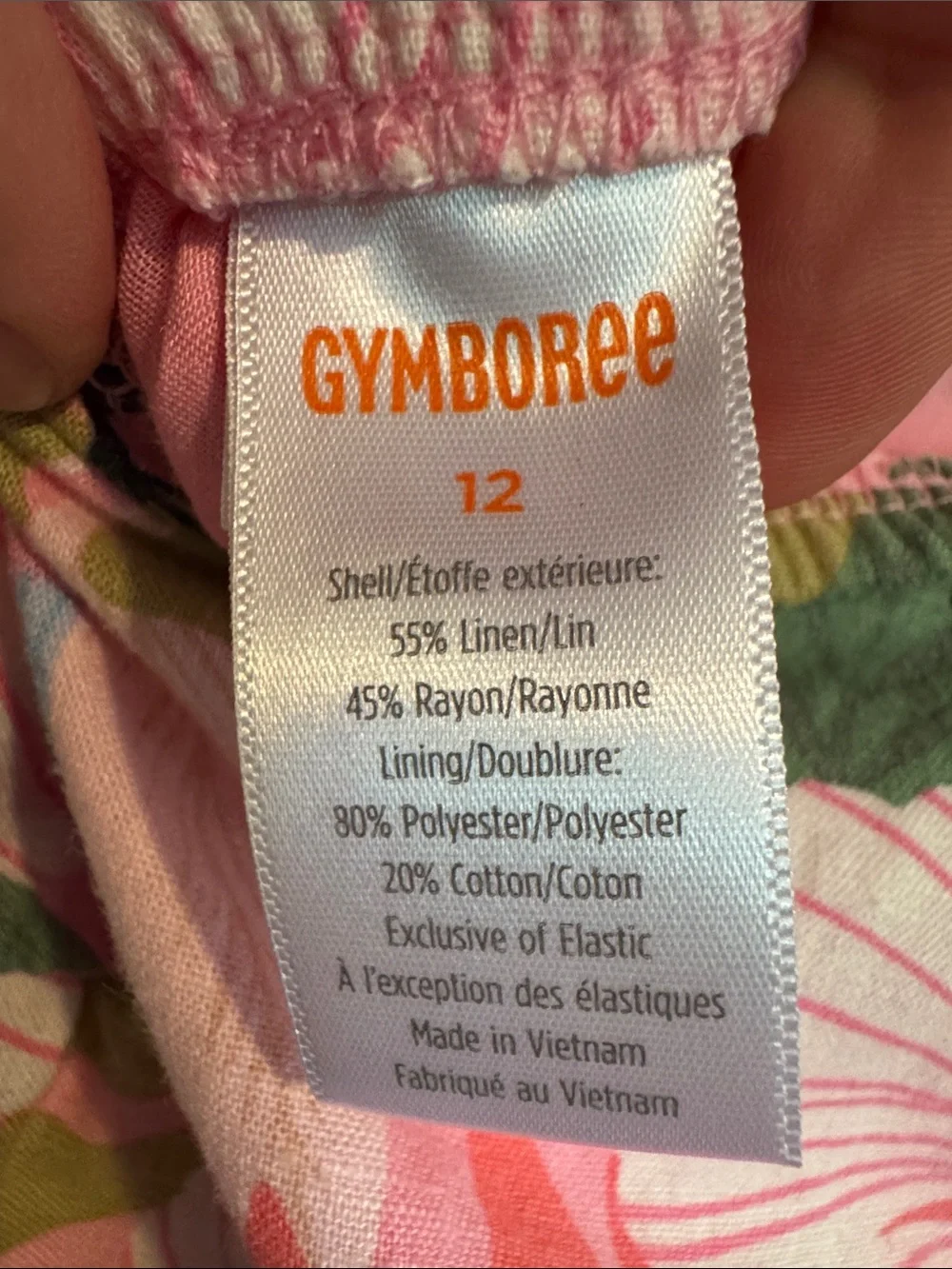 Gymboree Pink Floral Halter Dress with Green Leaves